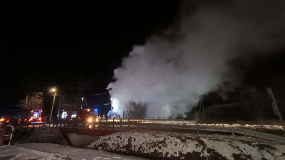 Trzciana. Pożar pustostanu drewnianego Trzciana. Pożar pustostanu drewnianego