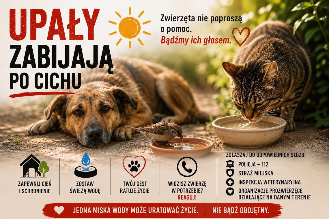 Upały sa trudne także dla zwierząt. Pamiętajmy o tym Upały sa trudne także dla zwierząt. Pamiętajmy o tym