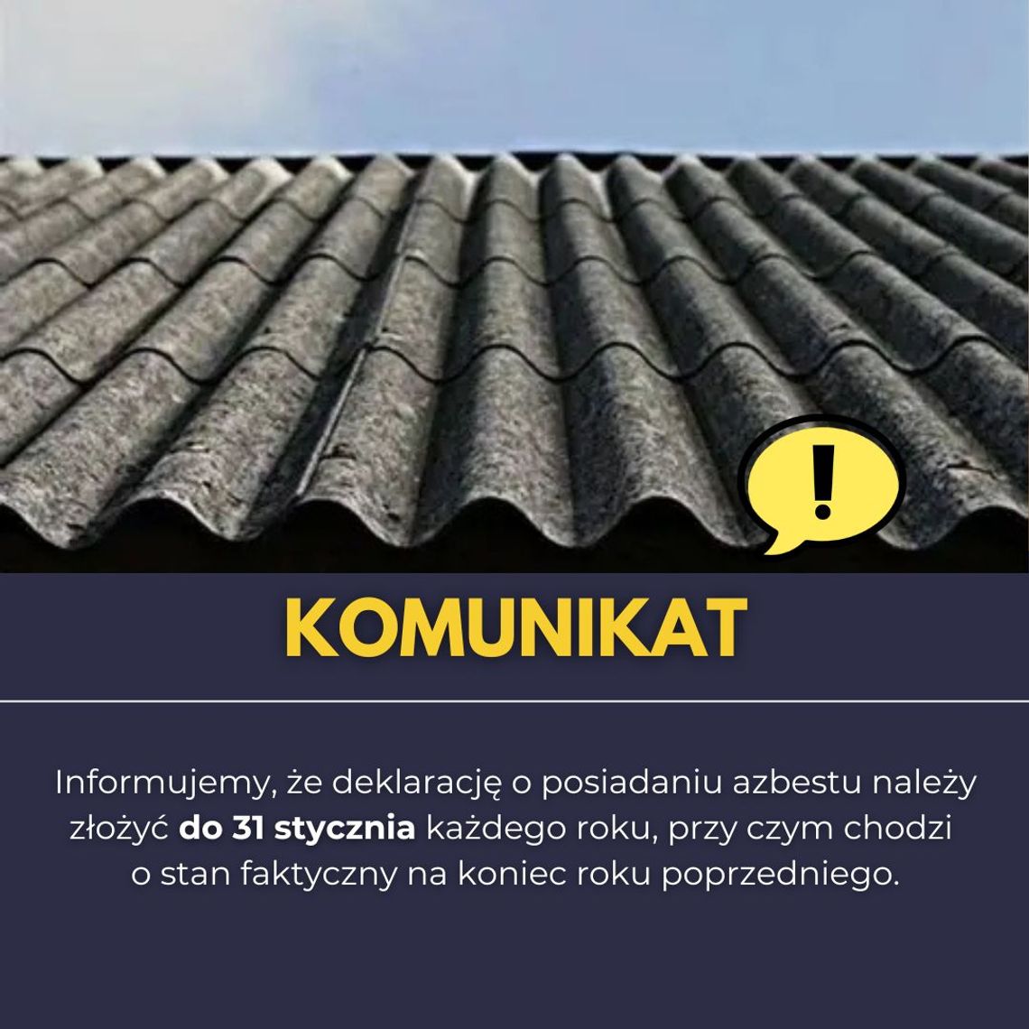 Uwaga! Obowiązek dotyczący azbestu