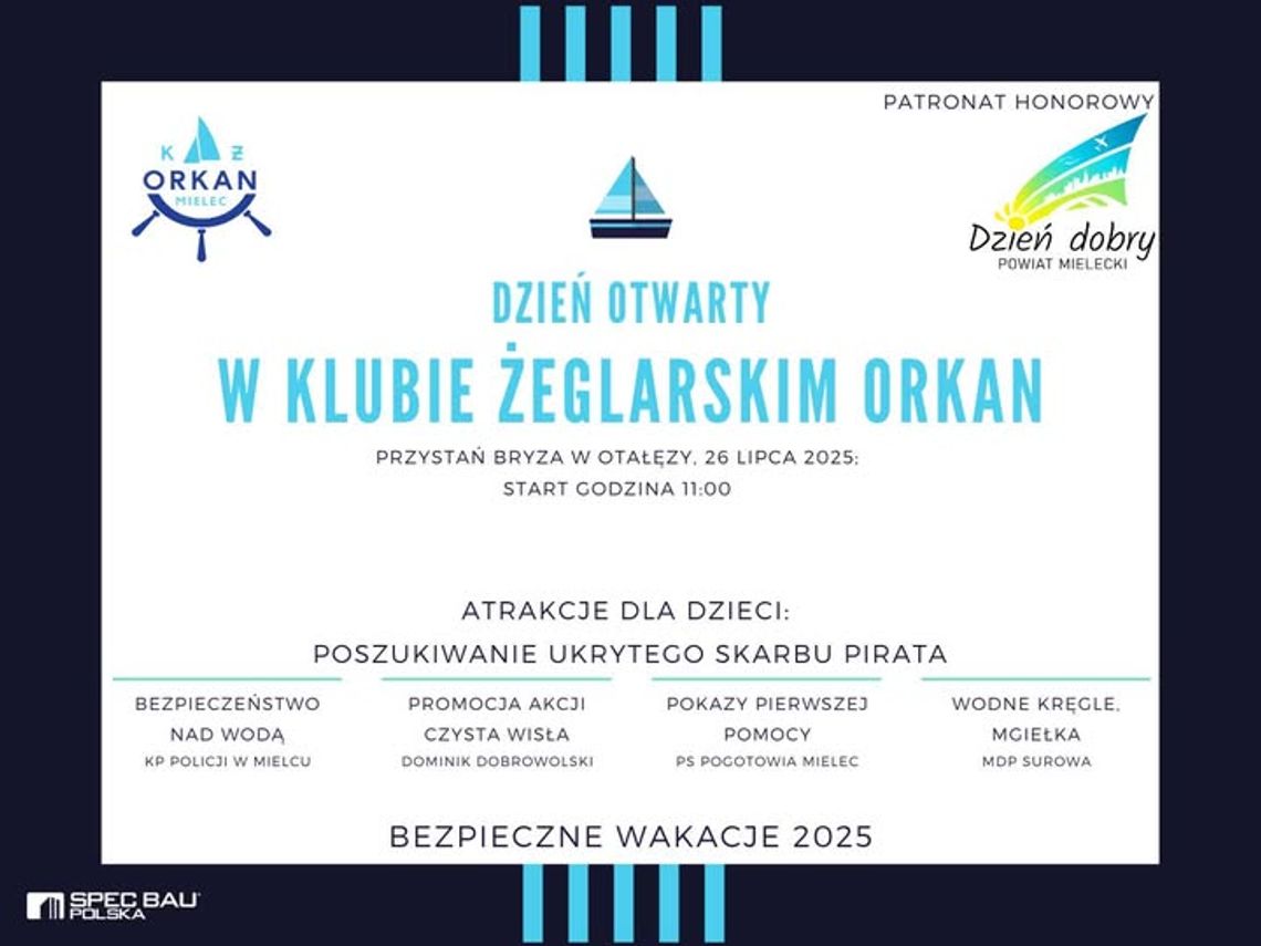 Wakacyjne spotkanie z żeglarstwem pod patronatem Starosty Powiatu Mieleckiego