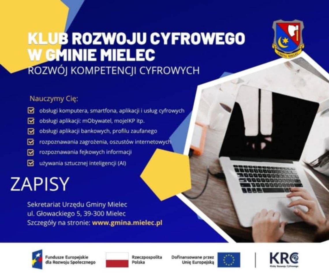 Wójt Gminy Mielec zaprasza mieszkańców do udziału w bezpłatnych szkoleniach komputerowych