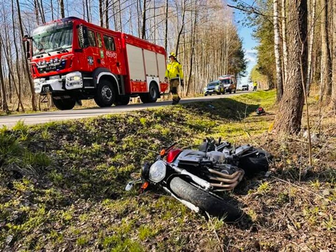 Wypadek motocyklisty pod Kolbuszową. Interweniowały służby