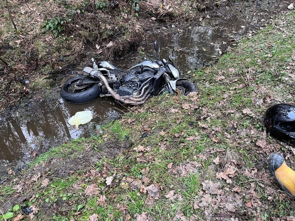 Wypadek z udziałem motocyklisty w Dulczy Wielkiej