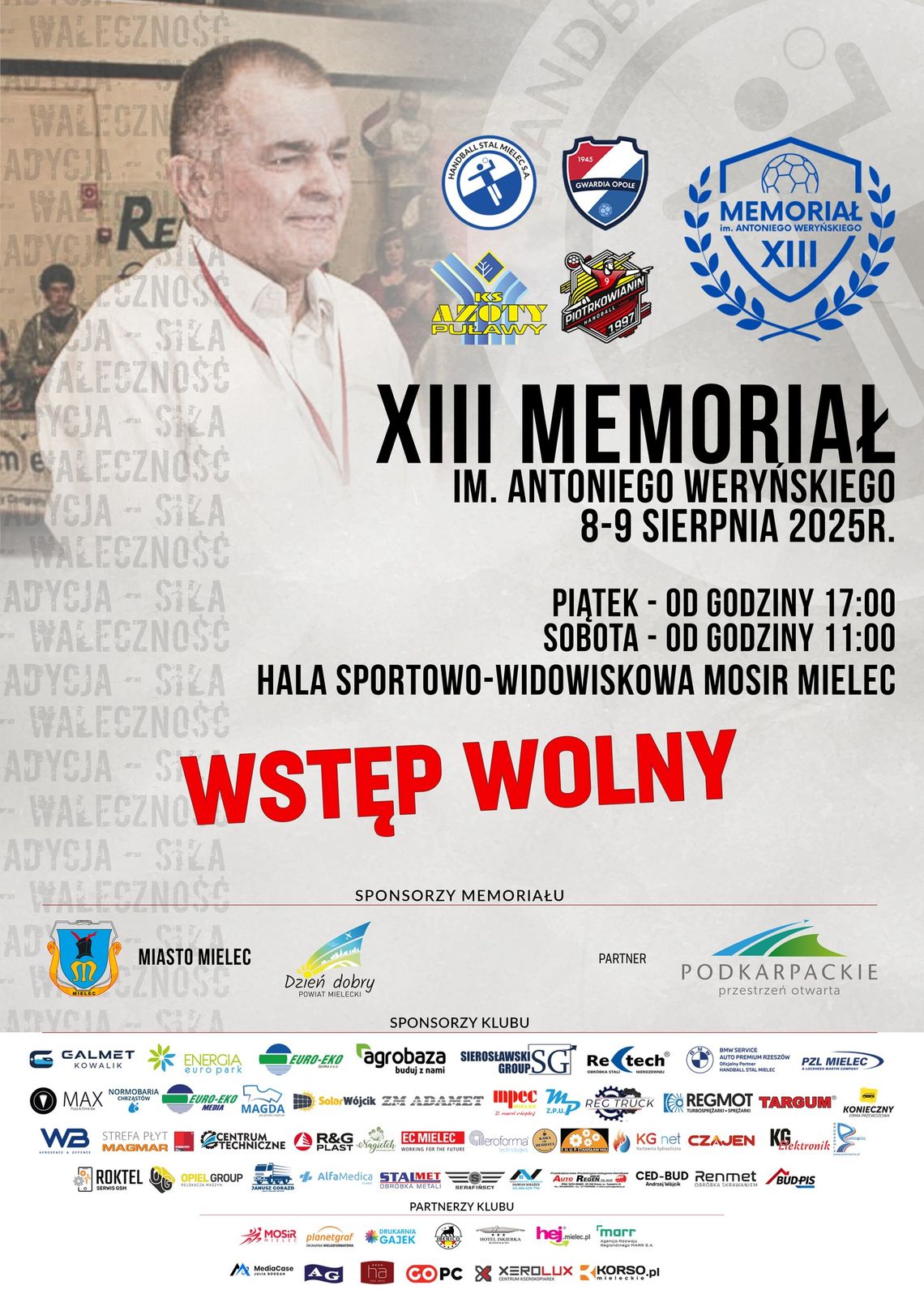 XIII Memoriał im. Antoniego Weryńskiego w piłce ręcznej  mężczyzn w Mielcu