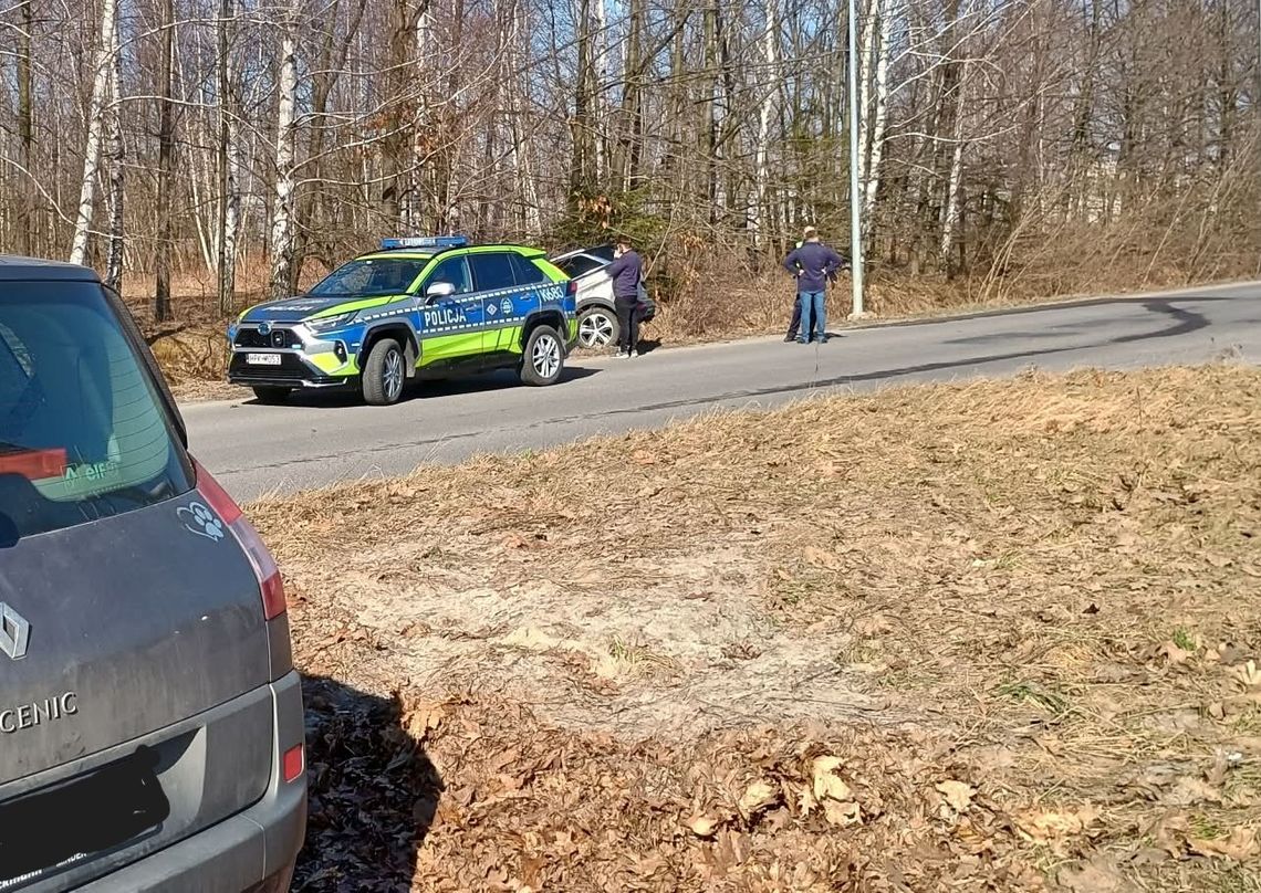Samochód zjechał z drogi. Zdarzenie drogowe w Mielcu