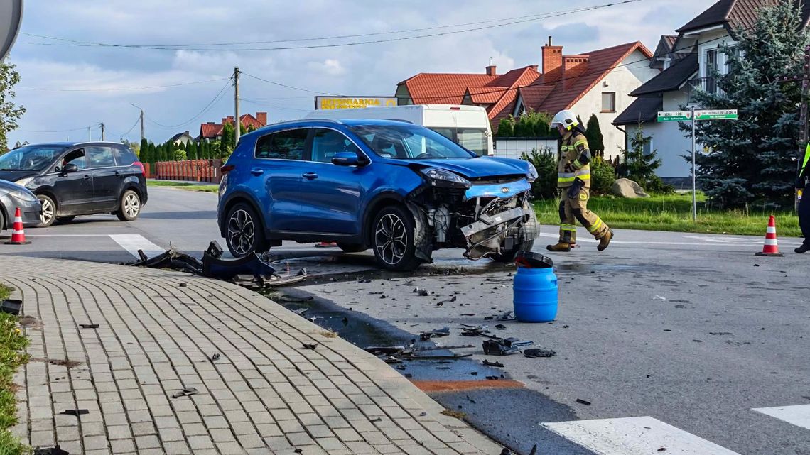 Zderzenie samochodów w miejscowości Ruda