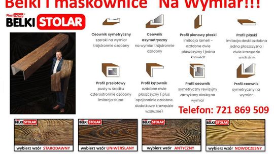 Imitacja drewna Na Wymiar - Maskownice i belki rustykalne marki Stolar