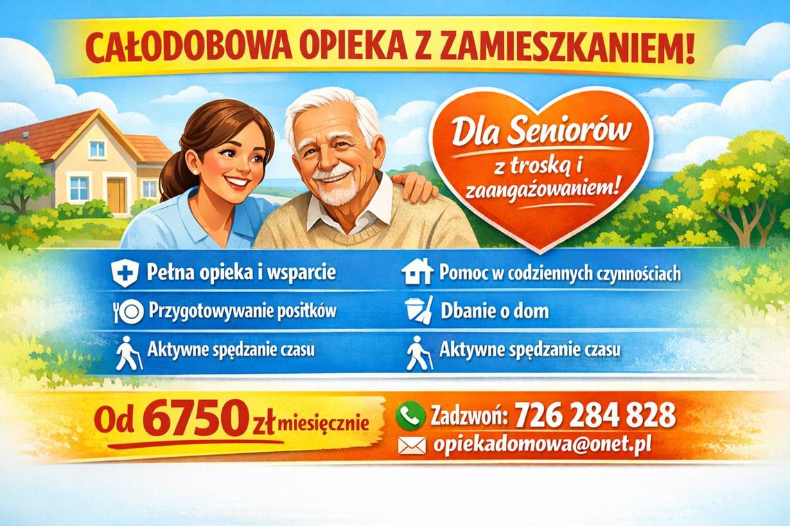 Całodobowa opieka osób starszych z zamieszkaniem / Zamów opiekę seniora 24h na dobę