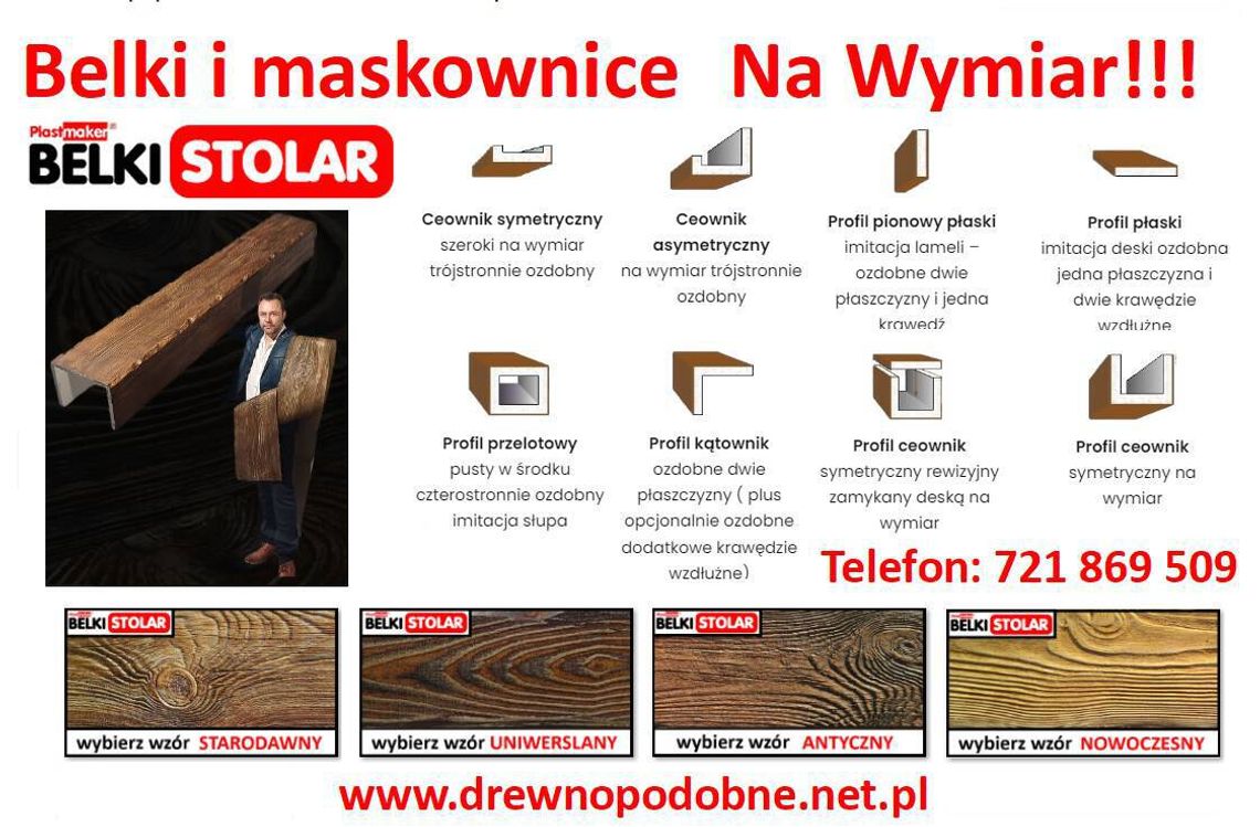 Imitacja drewna Na Wymiar - Maskownice i belki rustykalne marki Stolar