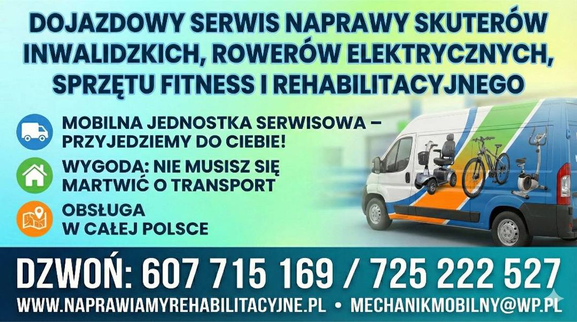 Mobilny serwis skuterów inwalidzkich, rowerów i sprzętu rehabilitacyjnego Mobilny serwis skuterów inwalidzkich, rowerów i sprzętu rehabilitacyjnego