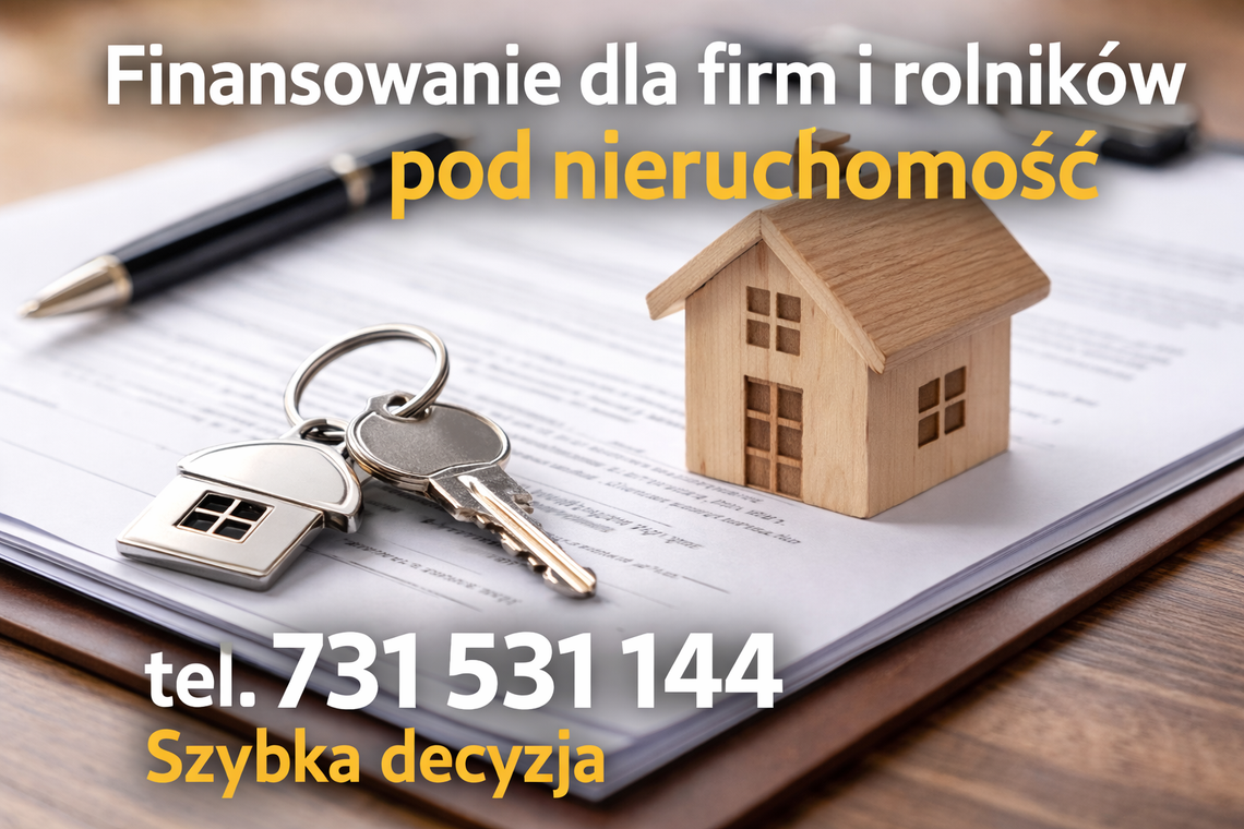 POŻYCZKI POD ZABEZPIECZENIE NIERUCHOMOSCIA NAWET NA 5 LAT