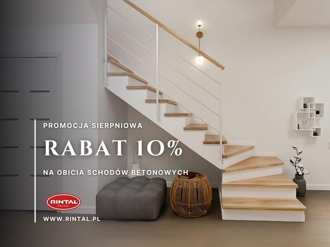 Sierpniowa promocja obicia schodów z rabatem 10% Sierpniowa promocja obicia schodów z rabatem 10%