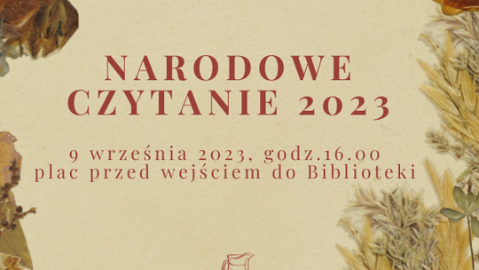Narodowe czytanie 2023 - "Nad Niemnem" Eliza Orzeszkowa