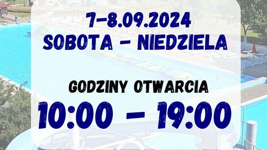 Zapraszamy na słoneczny wrześniowy weekend na Basenach Odkrytych i Wodnym Placu Zabaw!