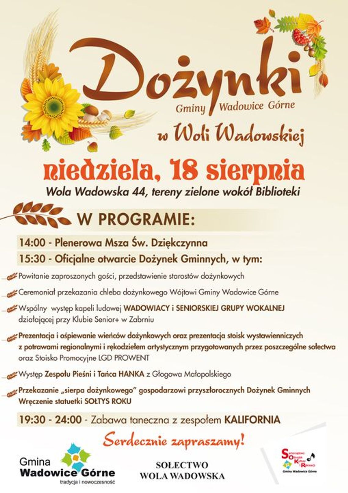 Dożynki Gminy Wadowice Górne w Woli Wadowskiej