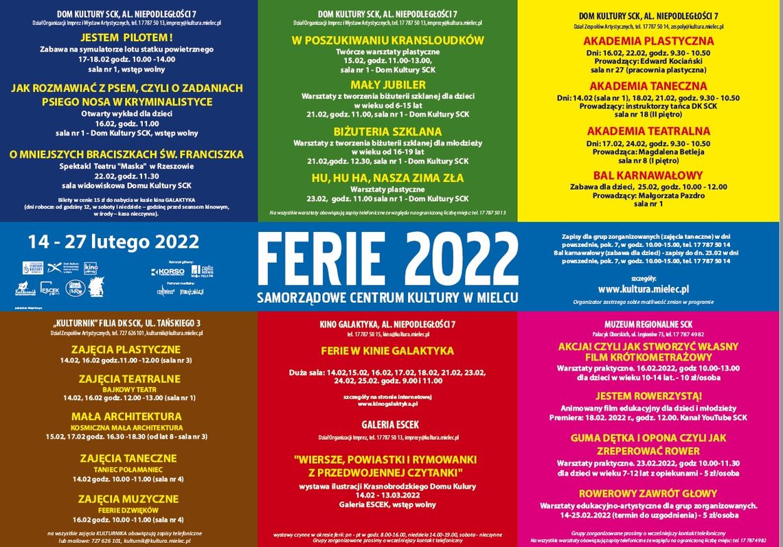 Ferie zimowe w Mielcu, zobacz program! Ferie zimowe w Mielcu, zobacz program!