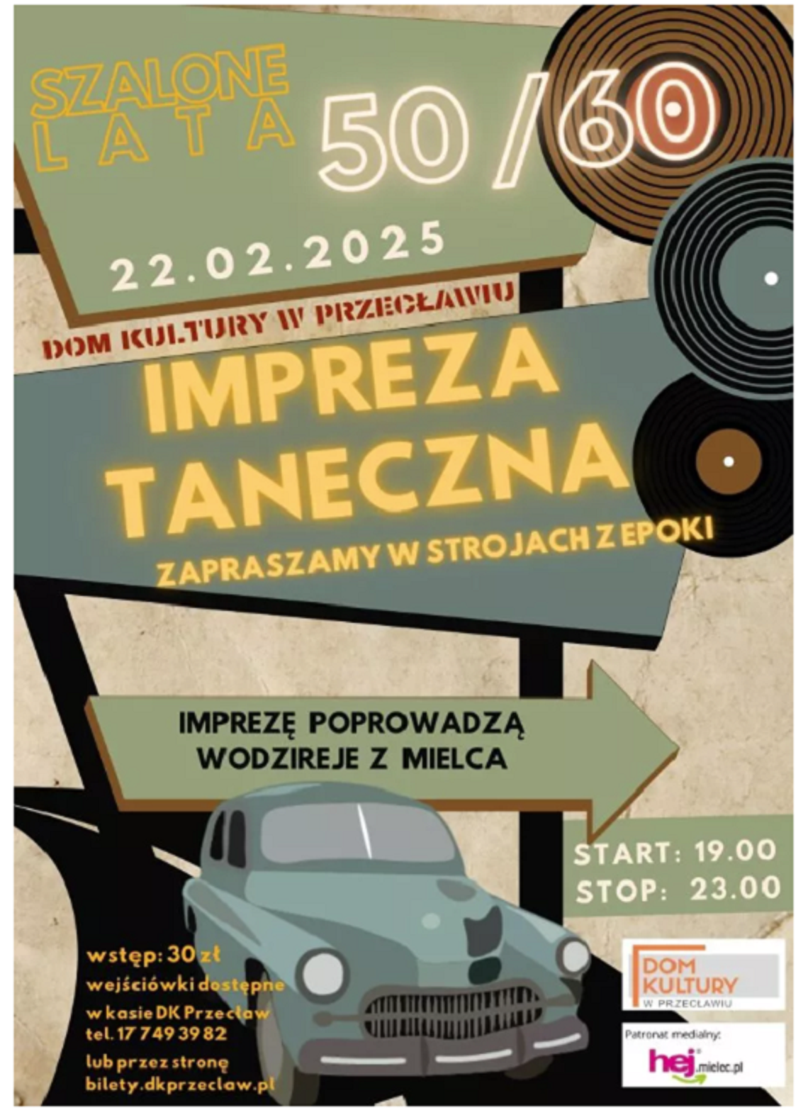 Impreza taneczna „Szalone lata 50/60”