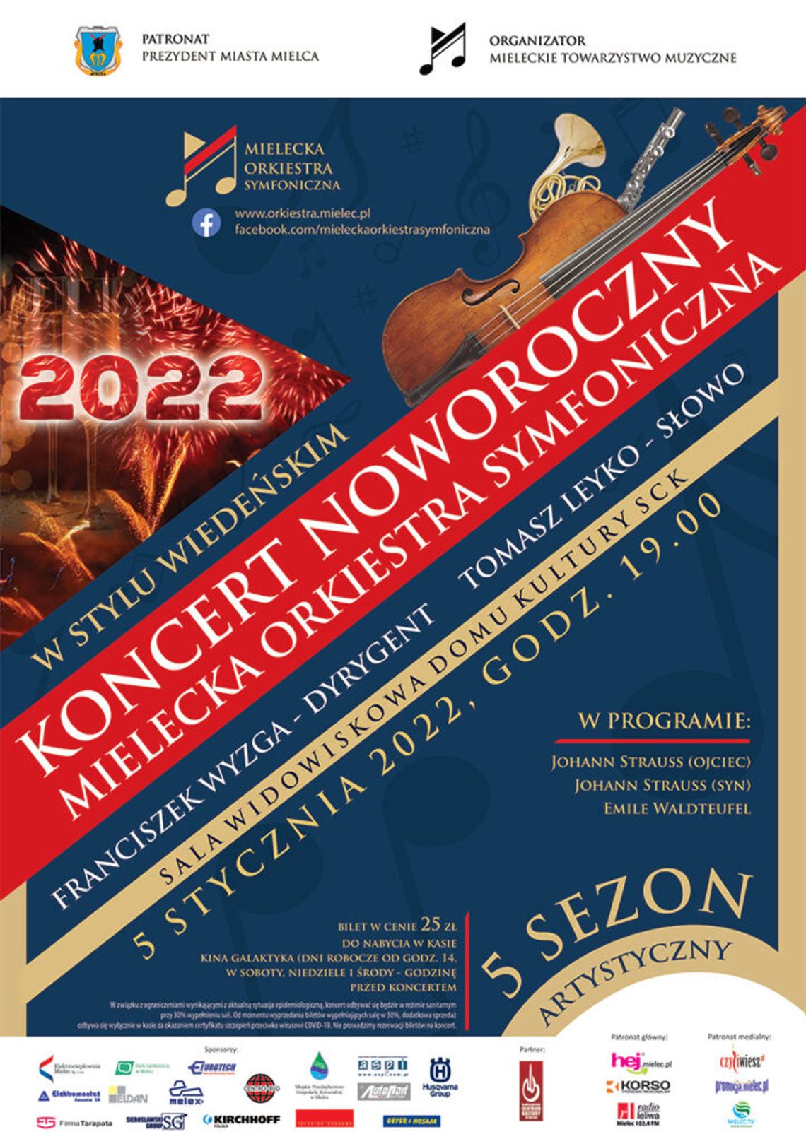 KONCERT NOWOROCZNY W STYLU WIEDEŃSKIM MIELECKIEJ ORKIESTRY SYMFONICZNEJ