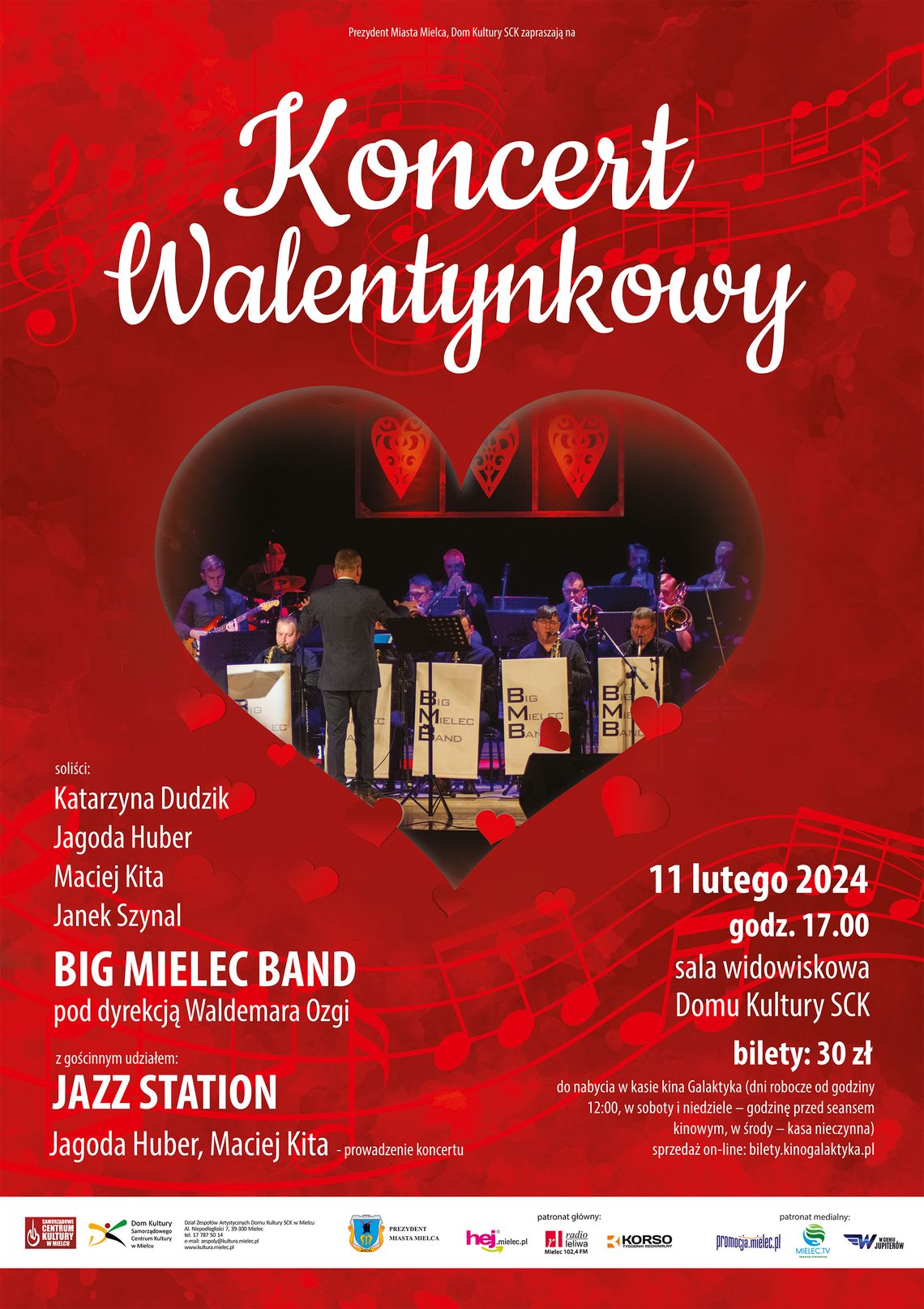 Koncert Walentynkowy w wykonaniu Big Mielec Band pod dyrekcją Waldemara Ozgi -