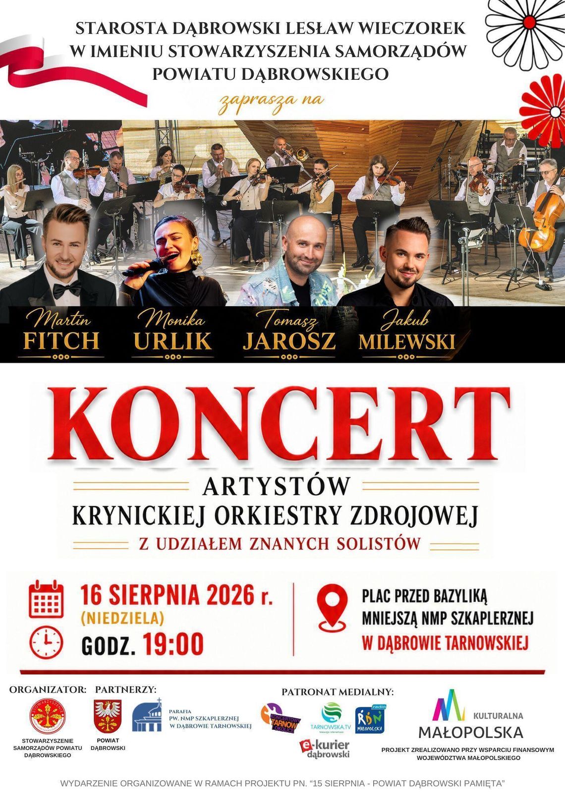 Krynicka Orkiestra Zdrojowa z wyjątkowym koncertem w Dąbrowie Tarnowskiej! Krynicka Orkiestra Zdrojowa z wyjątkowym koncertem w Dąbrowie Tarnowskiej!
