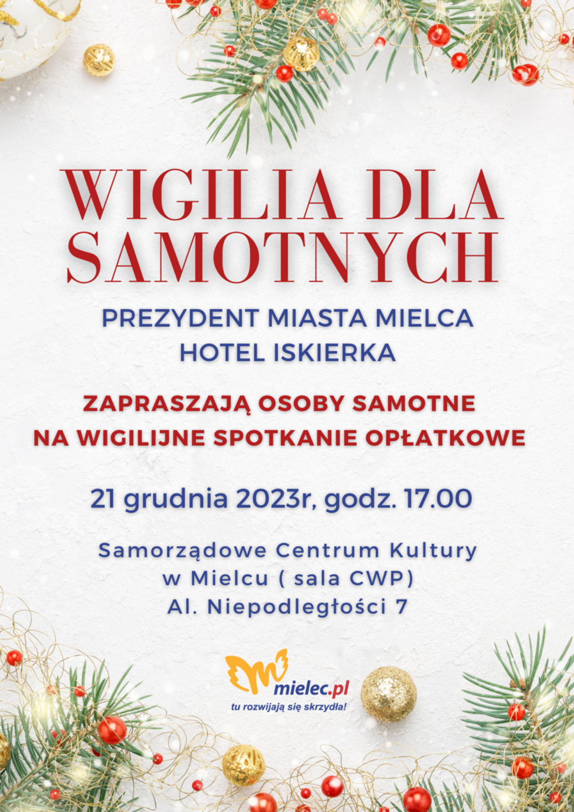 Miejska wigilia dla samotnych z Rzeszowiakami Miejska wigilia dla samotnych z Rzeszowiakami