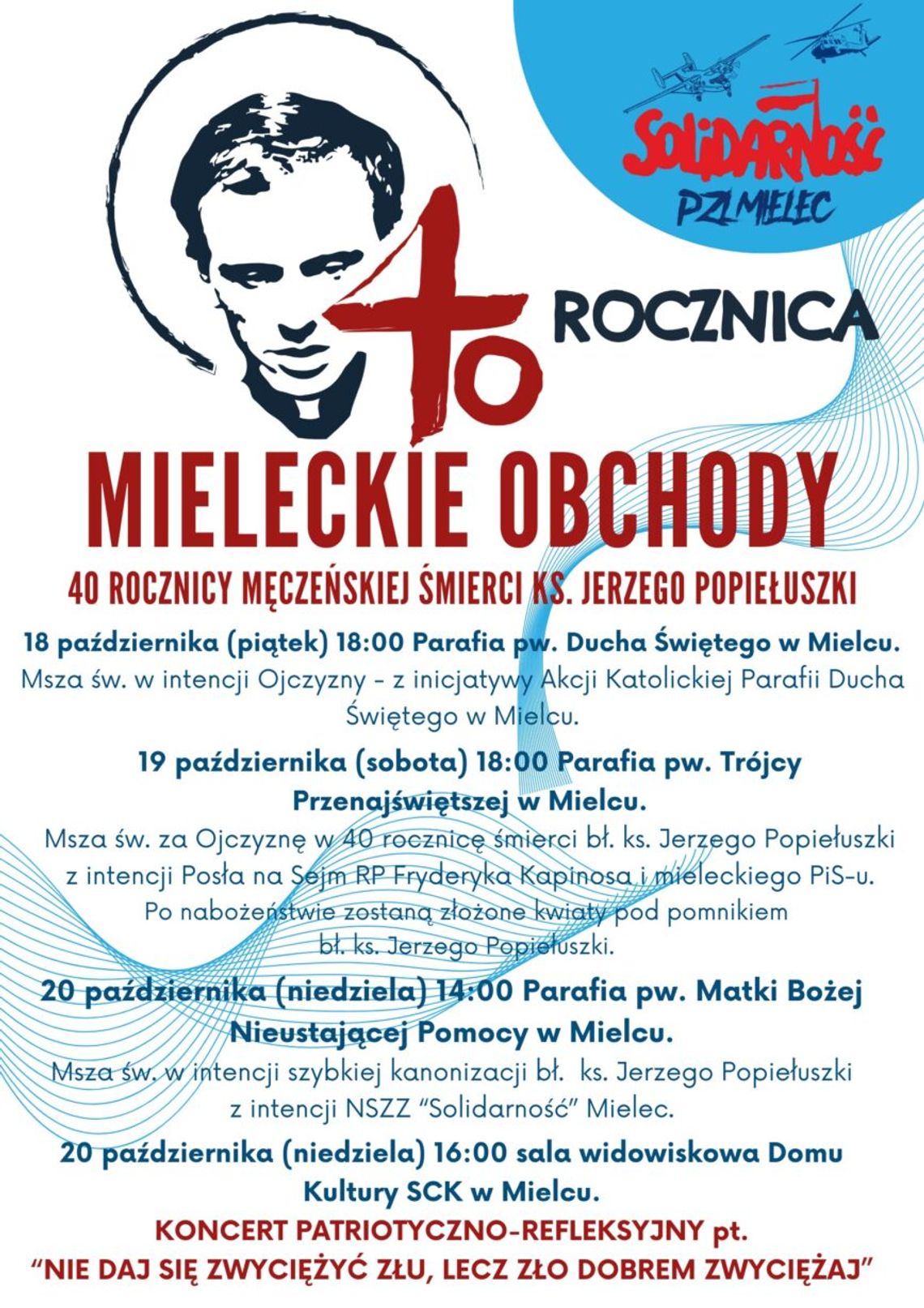 Mieleckie Obchody 40. Rocznicy Męczeńskiej Śmierci bł. ks. Jerzego Popiełuszki