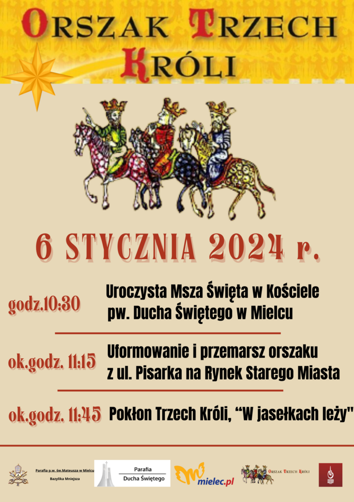 Orszak Trzech Króli po ulicach Mielca Orszak Trzech Króli po ulicach Mielca