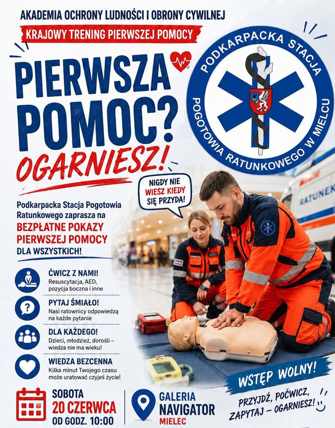Pierwsza pomoc w Galerii Navigator w Mielcu Pierwsza pomoc w Galerii Navigator w Mielcu