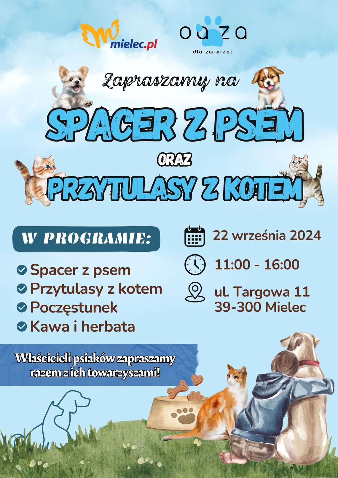 "Spacer z psem oraz przytulasy z kotem". Zapraszamy do schroniska dla zwierząt