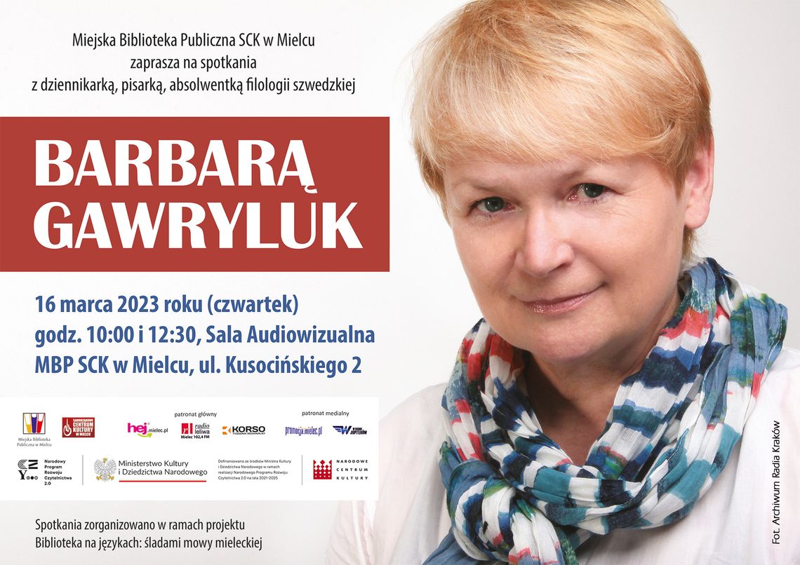 Spotkanie z Barbarą Gawryluk w Miejskiej Bibliotece Publicznej Spotkanie z Barbarą Gawryluk w Miejskiej Bibliotece Publicznej