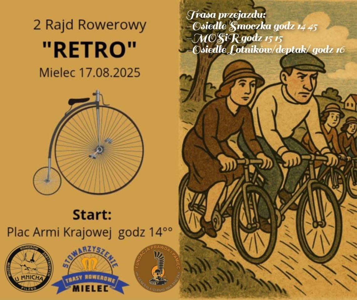 Stowarzyszenie Trasy rowerowe Mielec zapraszają na zabawę w stylu retro