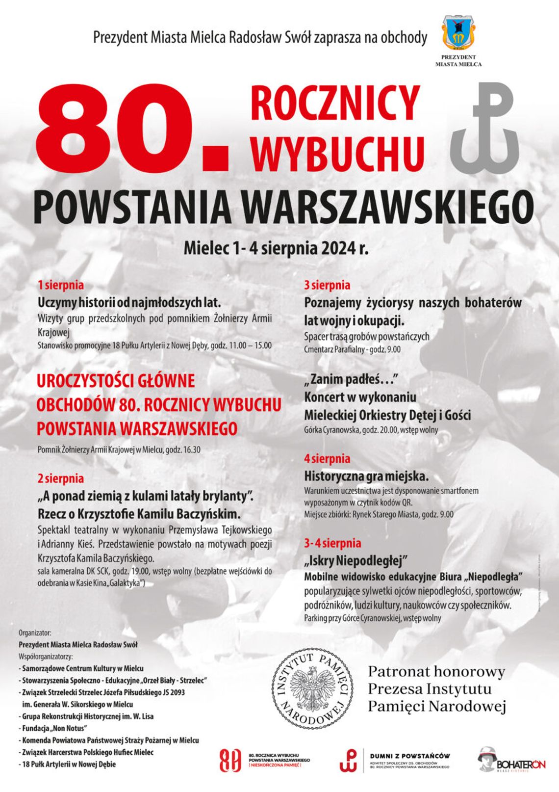 Uczczą 80. rocznicę Powstania Warszawskiego Uczczą 80. rocznicę Powstania Warszawskiego