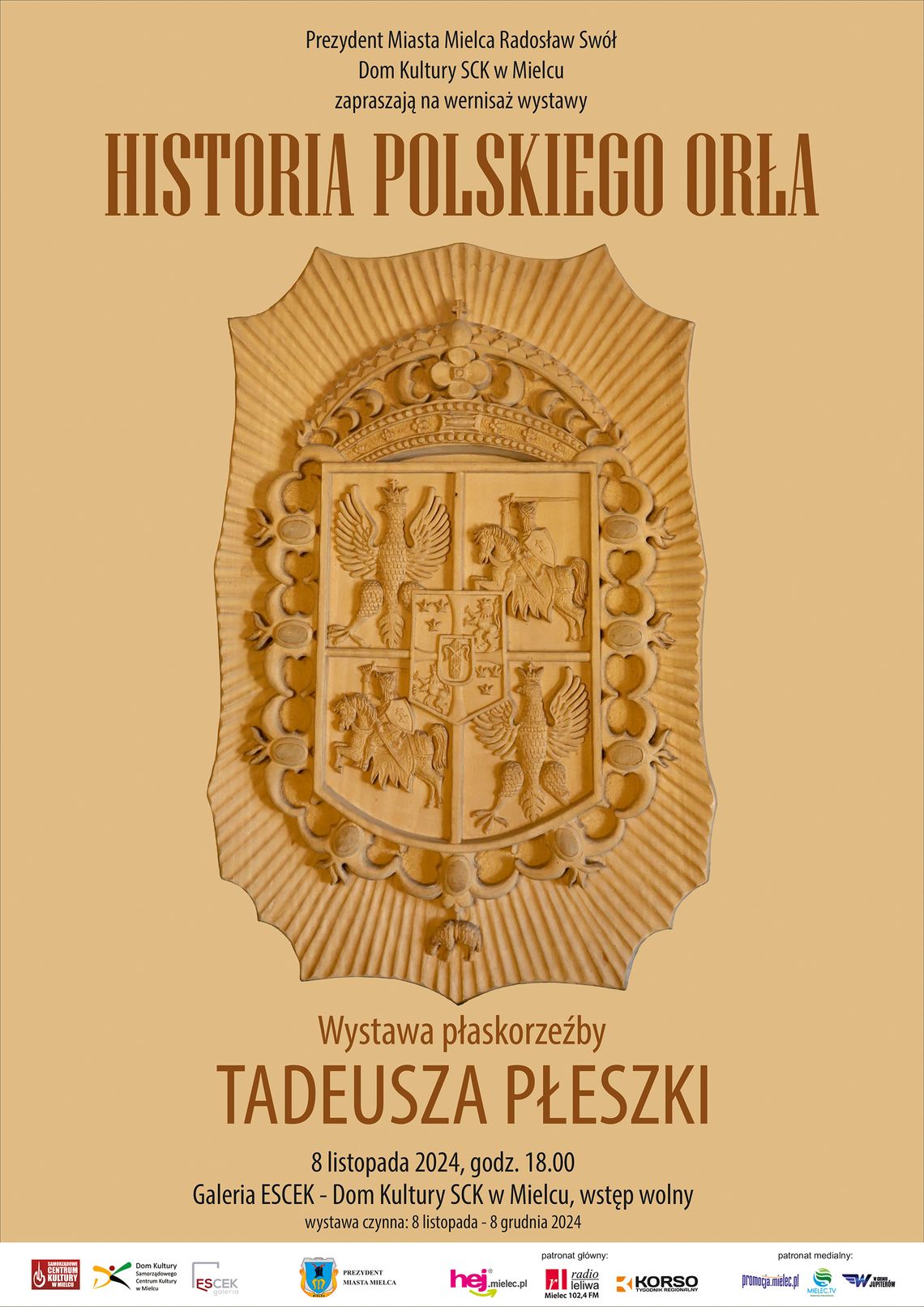 Wernisaż wystawy płaskorzeźby Tadeusza Płeszki „Historia polskiego orła” Wernisaż wystawy płaskorzeźby Tadeusza Płeszki „Historia polskiego orła”
