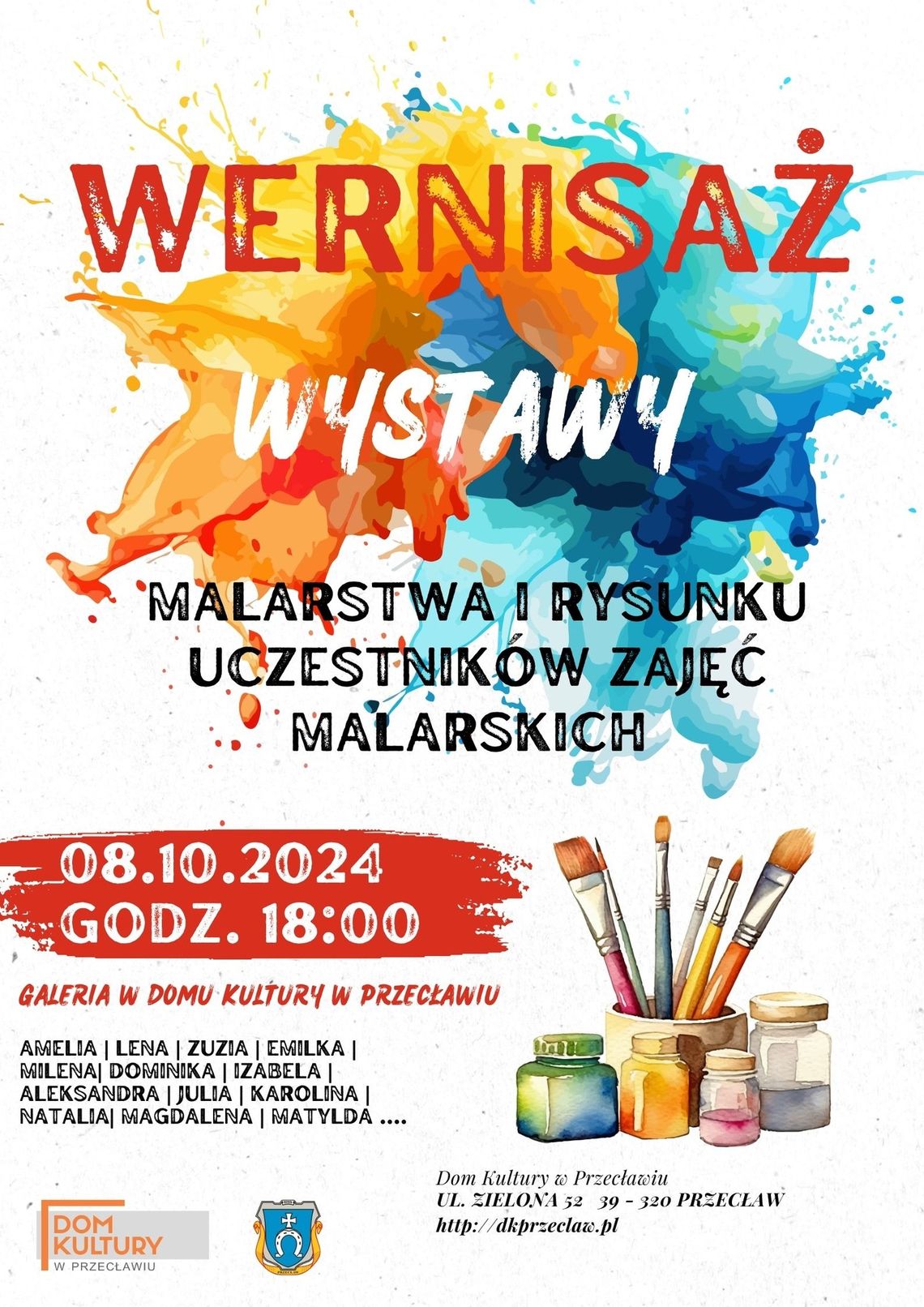 Wernisaż Wystawy Prac Uczestników Zajęć Malarskich i Rysunku