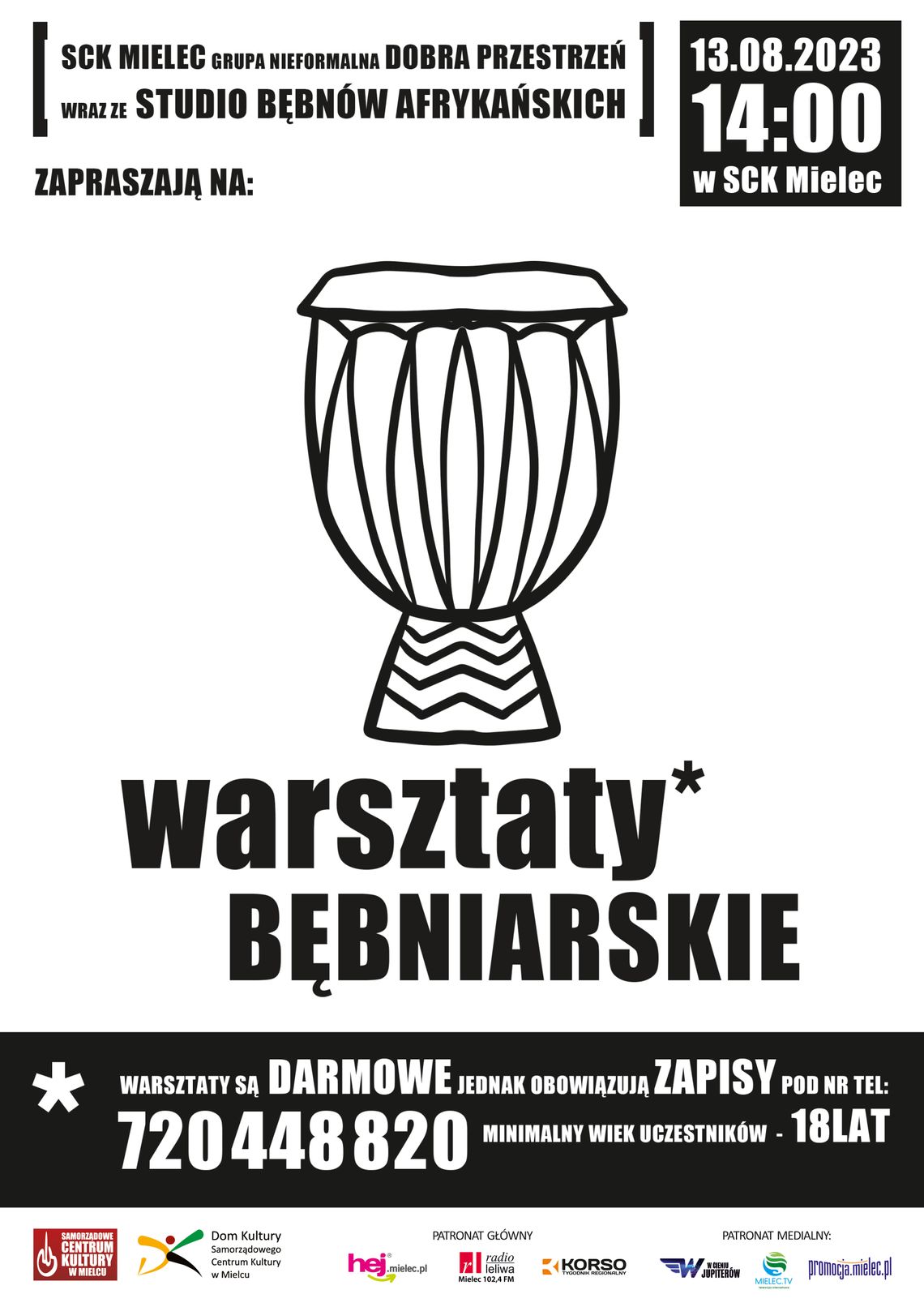 Zapisy na "Odbębnianie sztuki 2" w Domu Kultury w Mielcu Zapisy na "Odbębnianie sztuki 2" w Domu Kultury w Mielcu