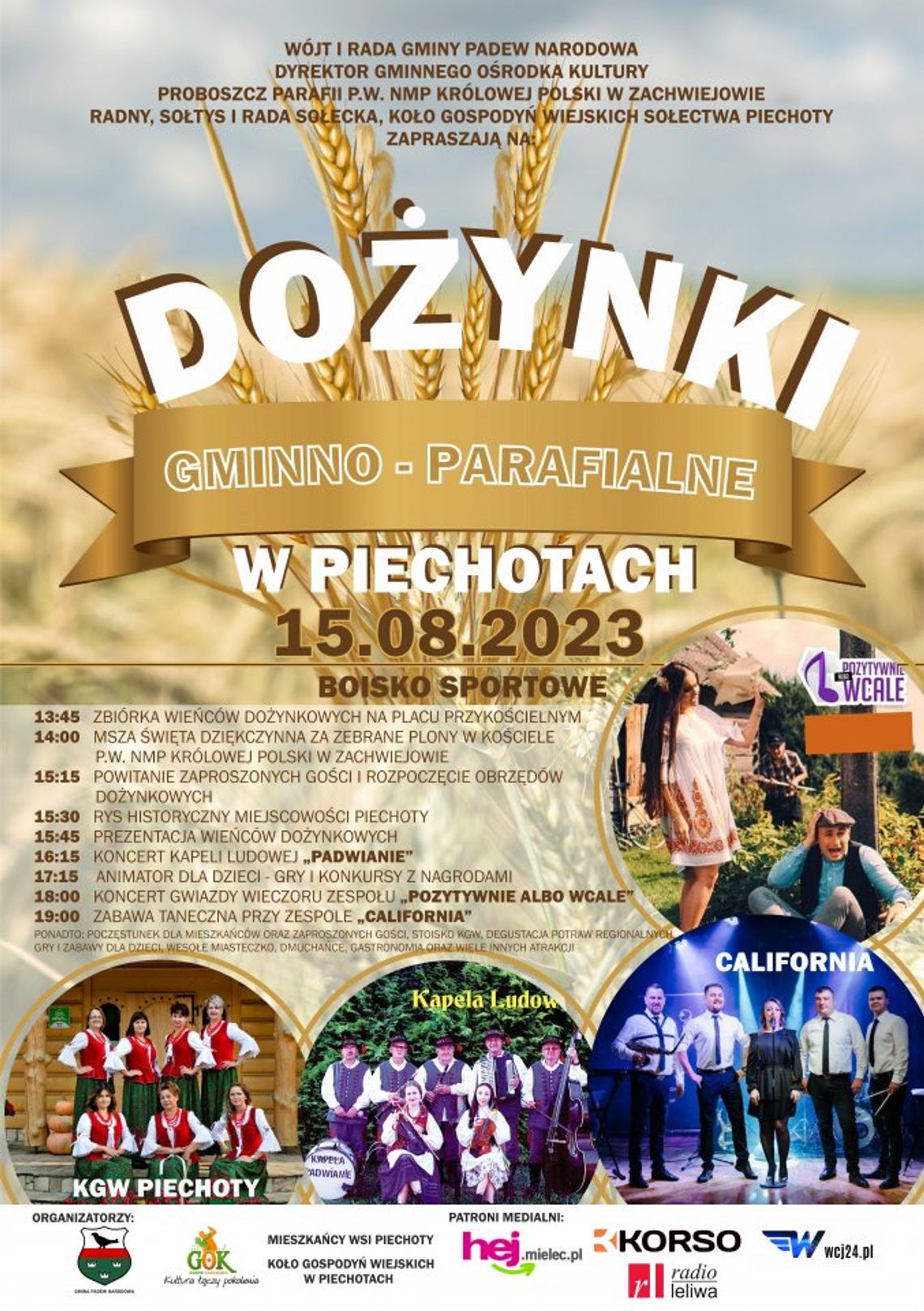 ZAPROSZENIE NA DOŻYNKI GMINNO-PARAFIALNE W PIECHOTACH