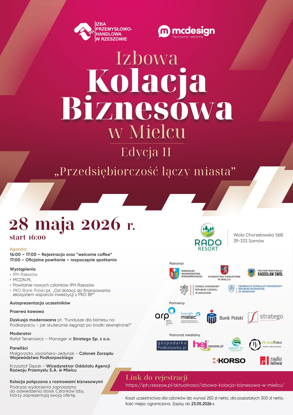 Zaproszenie na Izbową Kolację Biznesową