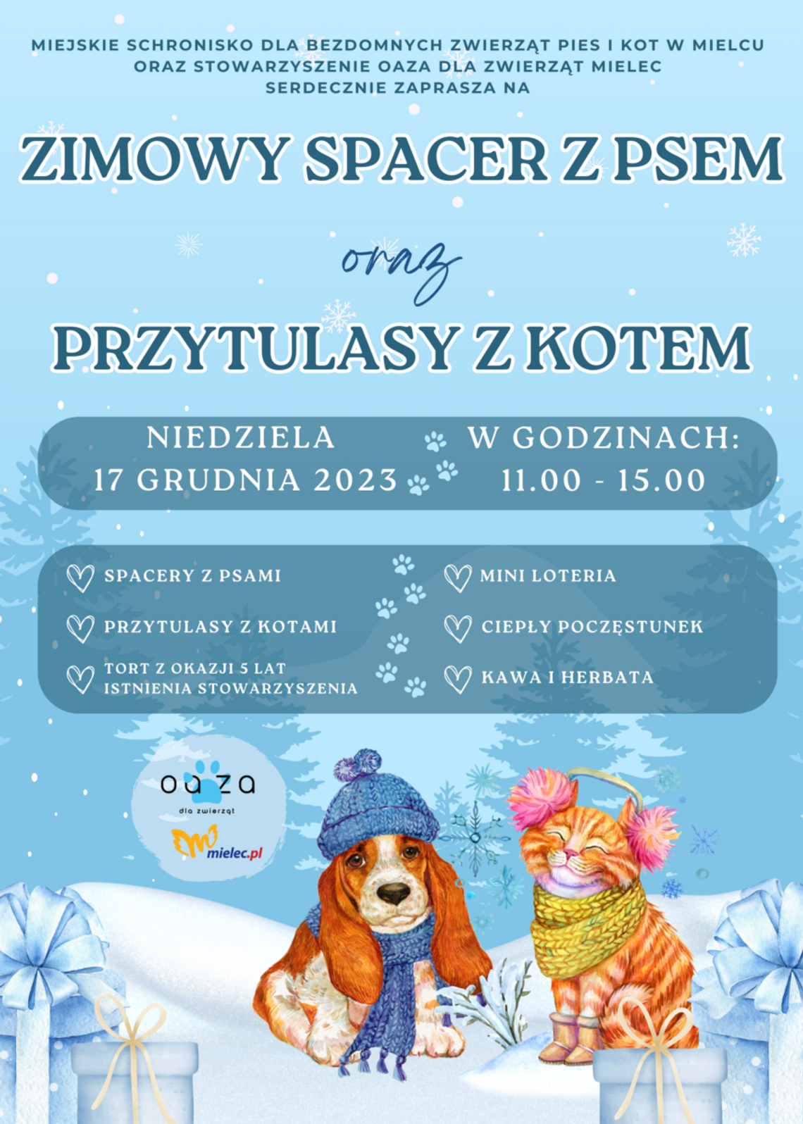 Zimowe spacery z psem i przytulaski z kotkiem w Oazie dla zwierząt! Zimowe spacery z psem i przytulaski z kotkiem w Oazie dla zwierząt!