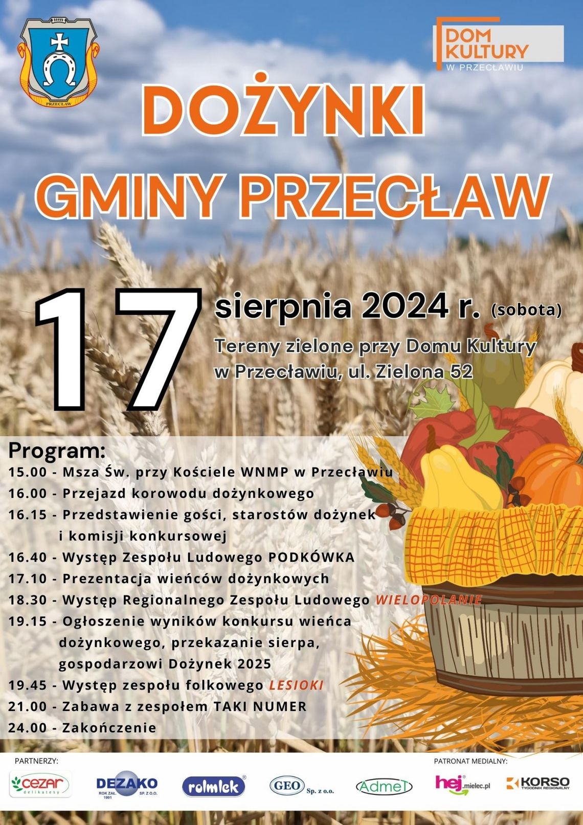 Znamy program tegorocznych dożynek gminy Przecław Znamy program tegorocznych dożynek gminy Przecław